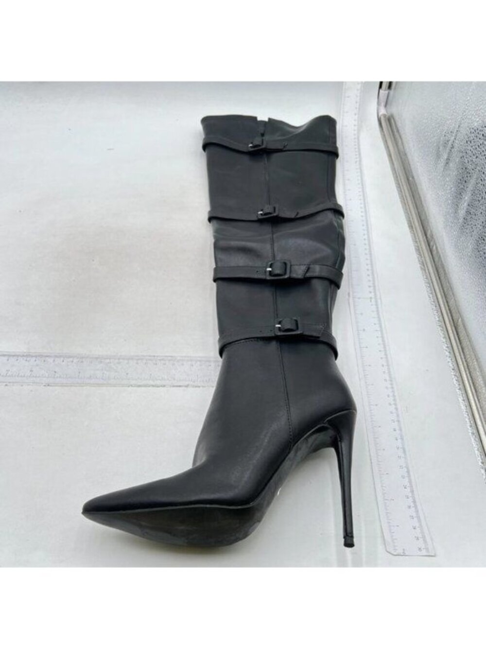 FSJ Women Thigh High Heel Boot Pointed Toe Stiletto Over the Knee High Boots